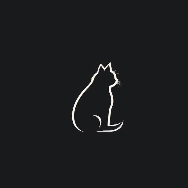 Photo cat silhouette logo illustration