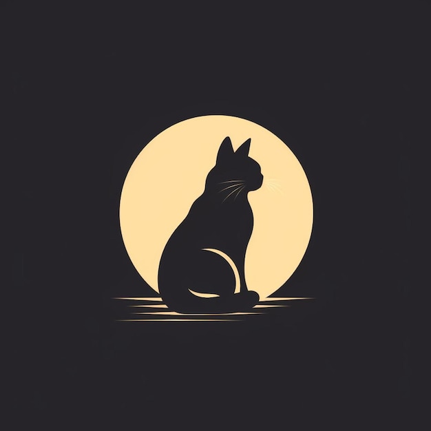 Photo cat silhouette logo illustration