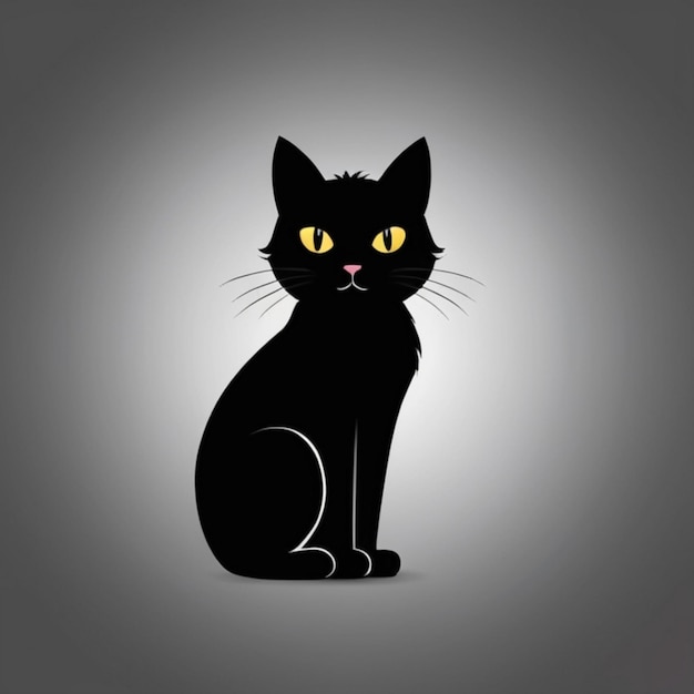 Cat Silhouette Vector and Icon Concept Minimalist Cat Shape Design