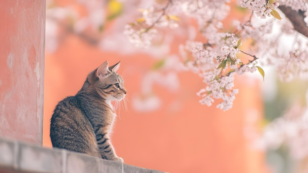 Photo a cat sits on the eaves of an ancient chinese building