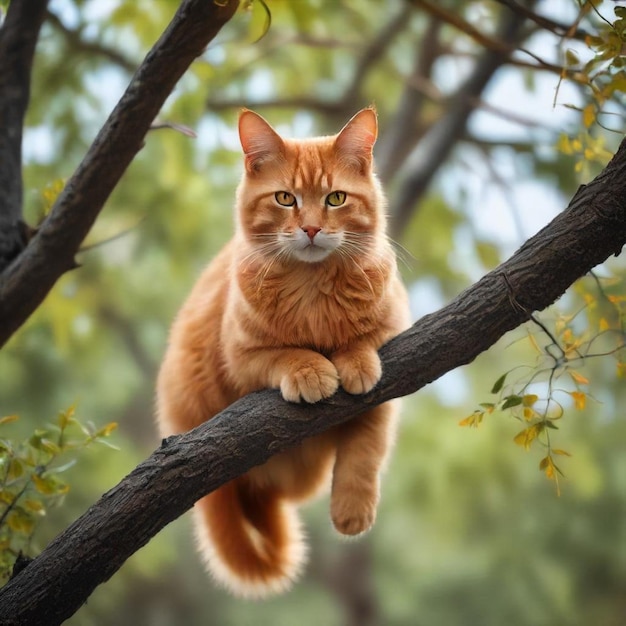 a cat sits on a tree branch with the words  tabby  on it