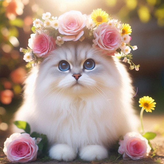 a cat sits on a window sill with a tree in the background a colorful bird is perched on a branch