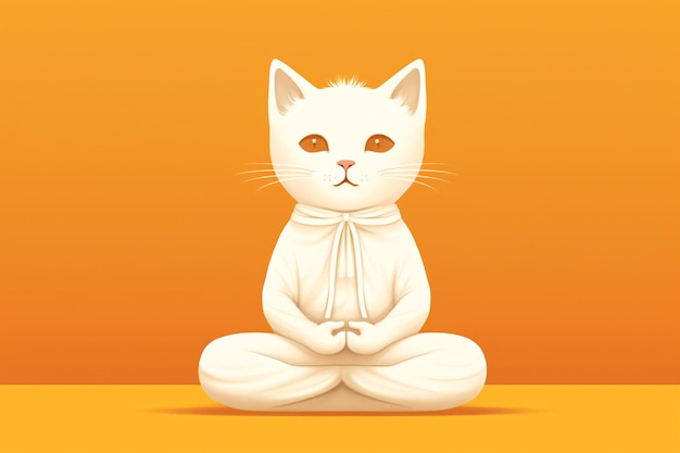 Photo a cat sitting in a yoga pose