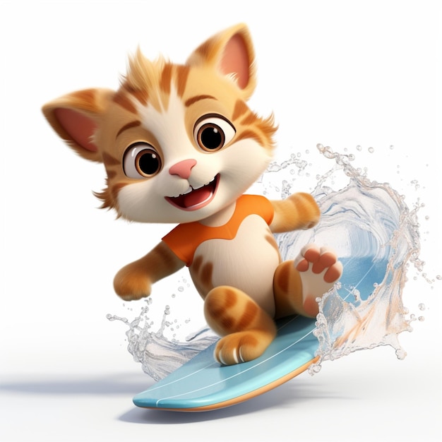 a cat on a skateboard with a water splash