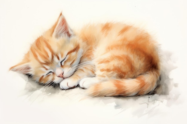 Cat sleeping drawing animal mammal