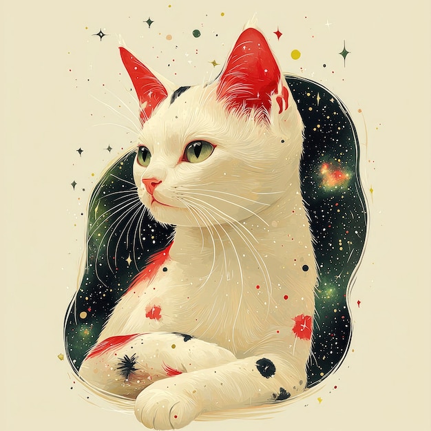 Cat in Space Starry Night