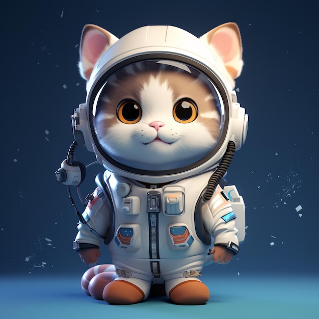 a cat in a space suit with the words  astronaut  on the back