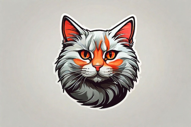 Cat stickers and realistic logo Ai generated