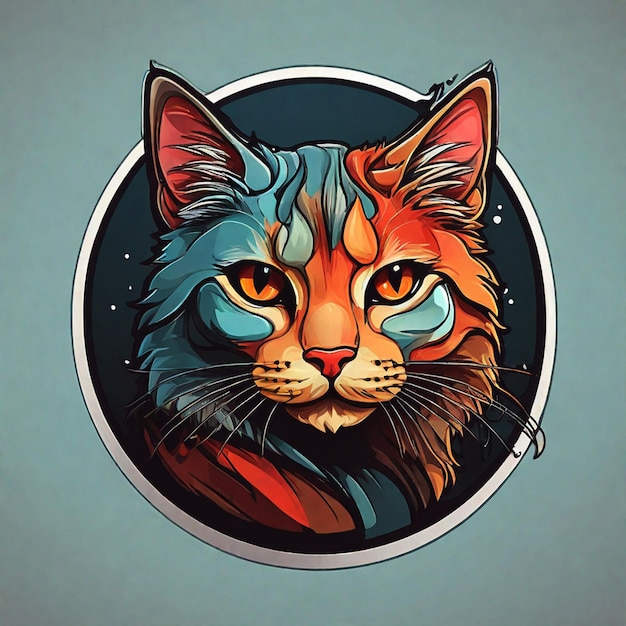 Cat stickers and realistic logo Ai generated