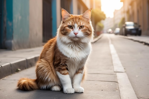 cat on street on day light a cat that lives on the street Show love to animals