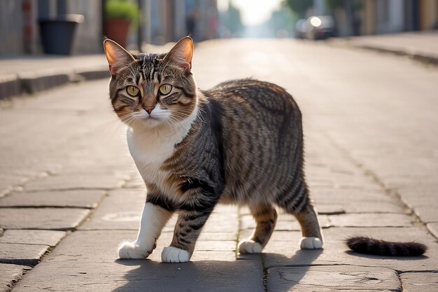 cat on street on day light a cat that lives on the street Show love to animals