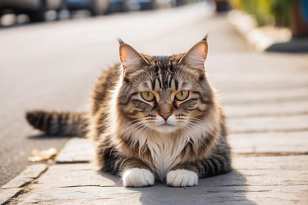 cat on street on day light a cat that lives on the street Show love to animals