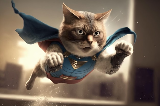 Cat superman concept