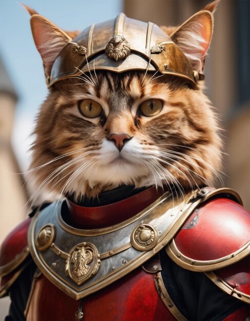 a cat that has a helmet on it