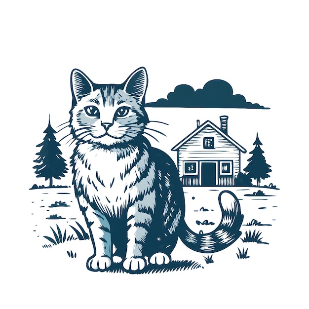 Cat tshirt design