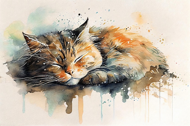 cat watercolor