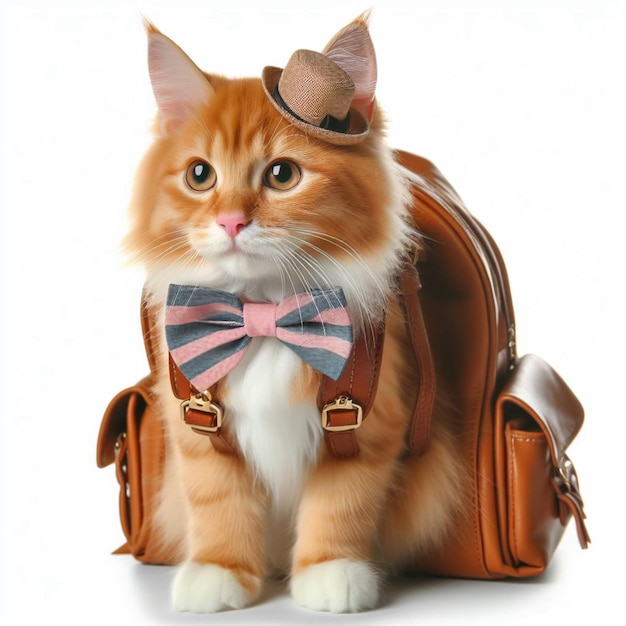 Photo a cat wearing a bow tie and a bow tie with a bow tie