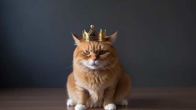 A cat wearing a crown on his head