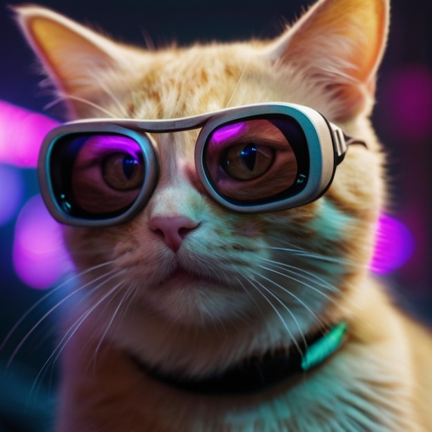 a cat wearing goggles that says the name of the cat