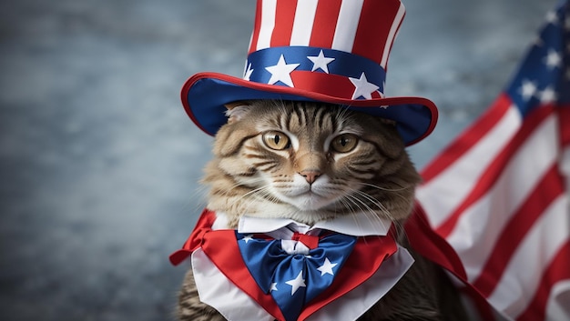 a cat wearing a hat with the stars on it