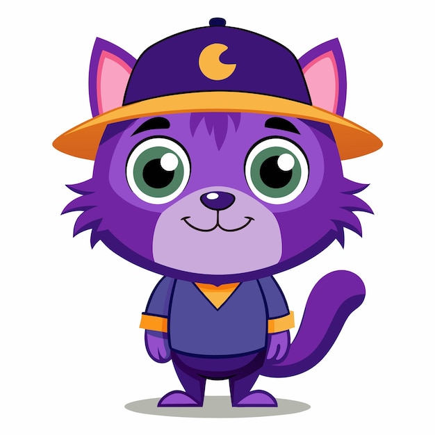 Photo a cat wearing a purple hat that says  cat