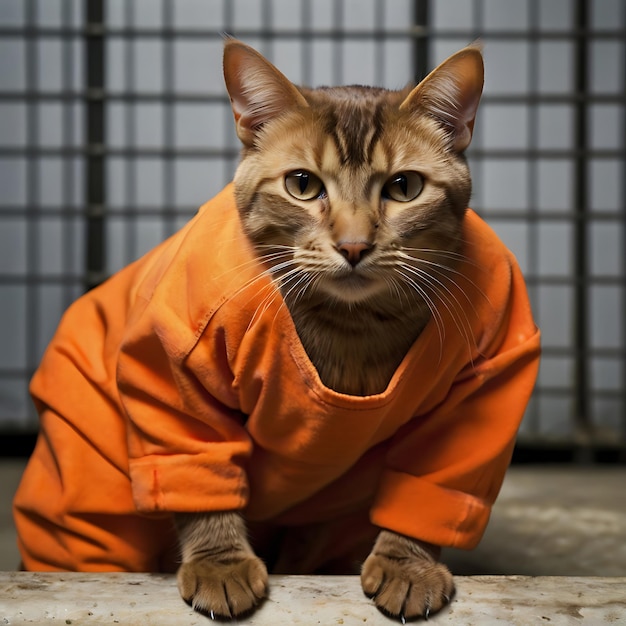 a cat wearing a shirt that says  the name  on it