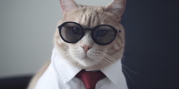 A cat wearing sunglasses and a shirt that says'cat '