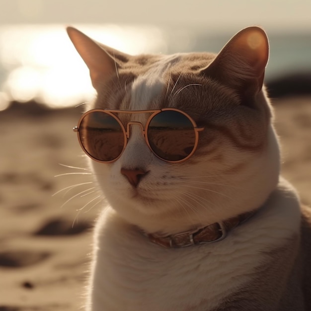 A cat wearing sunglasses