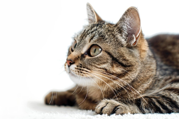 Cat on white background