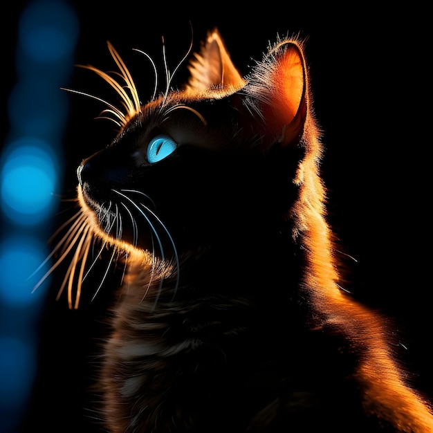 A Cat with a Black Background