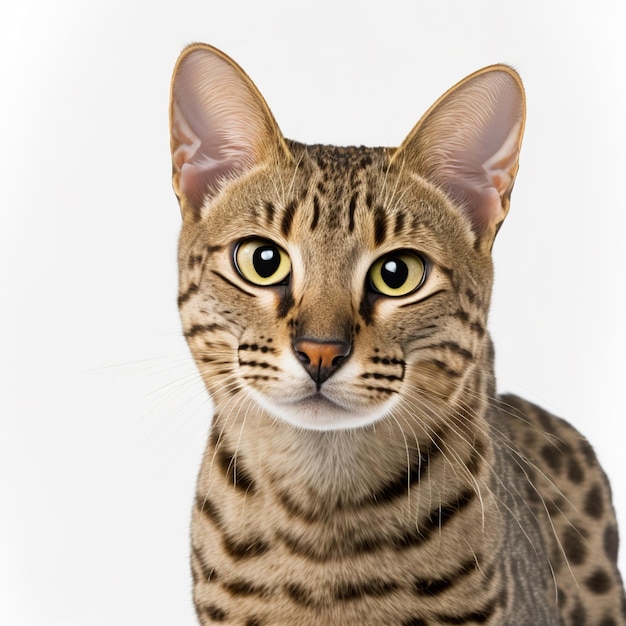 A cat with a black and tan face and yellow eyes.