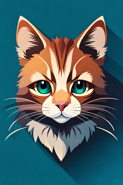 A cat with blue eyes and a blue eye is on a blue background.