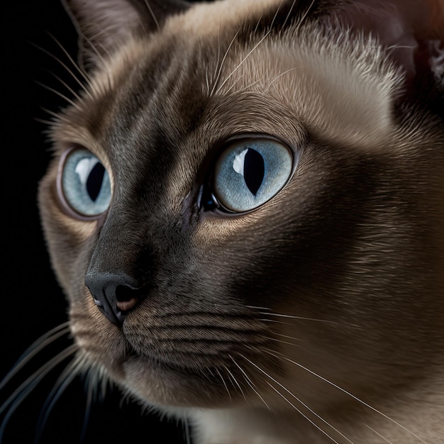 A cat with blue eyes is shown in this image.