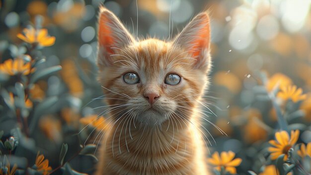 a cat with a blue eyes looking up