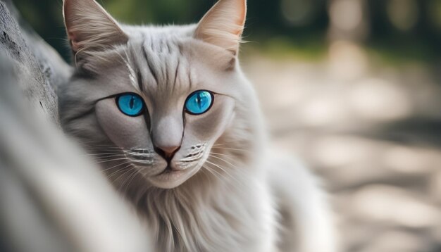 a cat with blue eyes that has a blue eye