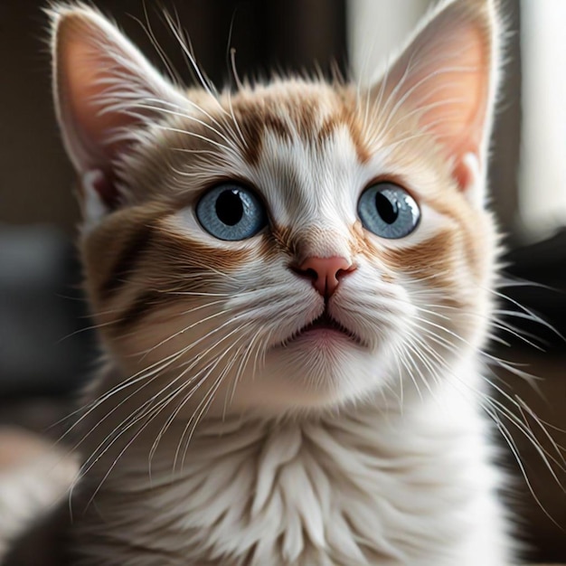 a cat with a blue eyes and a white nose