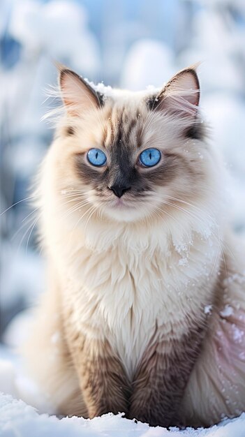 Photo a cat with blue eyes