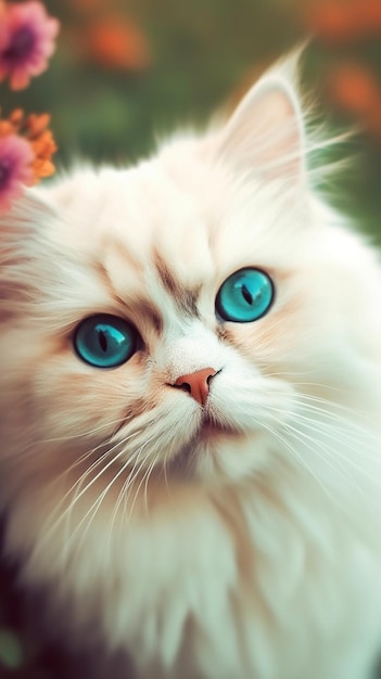 A cat with blue eyes