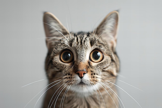 a cat with a brown and black face and a white whiskers