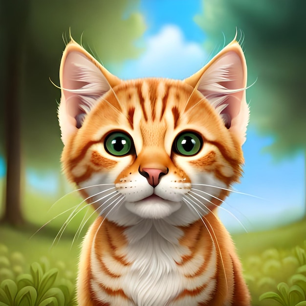 A cat with green eyes is on a green background.