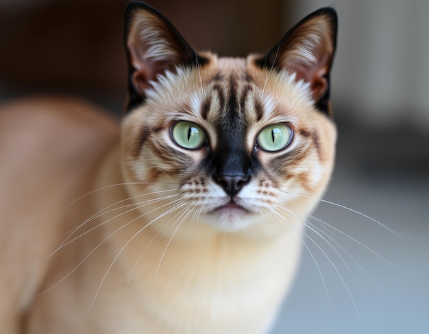 Photo a cat with green eyes looking at the camera