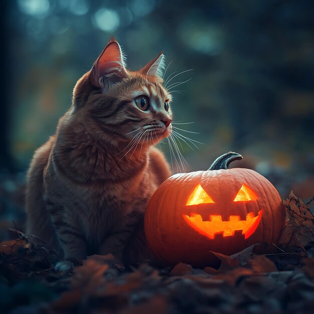 Cat with Halloween get up and ghost style