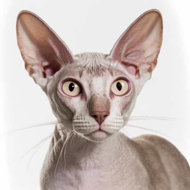 Photo a cat with a large ear that says 