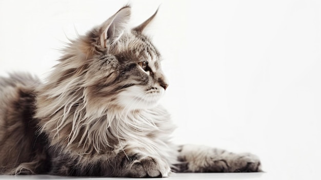 Photo a cat with a long fur on its head