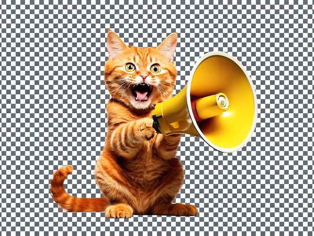 a cat with a megaphone that says  a cat with its ears open