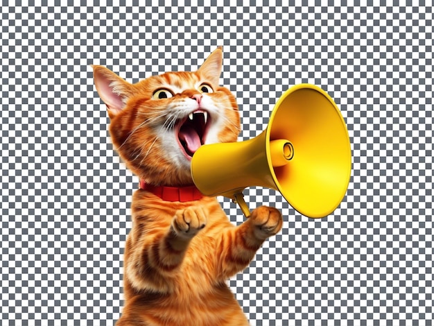 a cat with a megaphone that says  cat