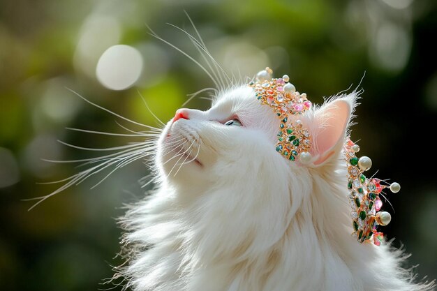 Photo cat with ornate jewelry