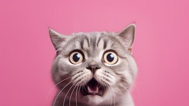 A cat with a pink background that says'cat '