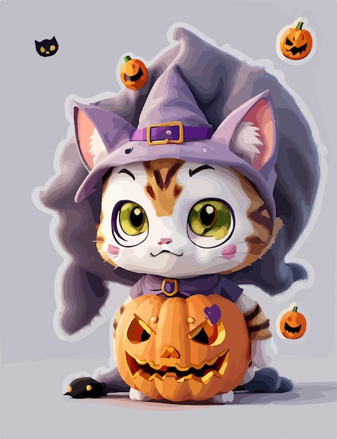 a cat with a pumpkin on it and a pumpkin with the words quot cat quot on it