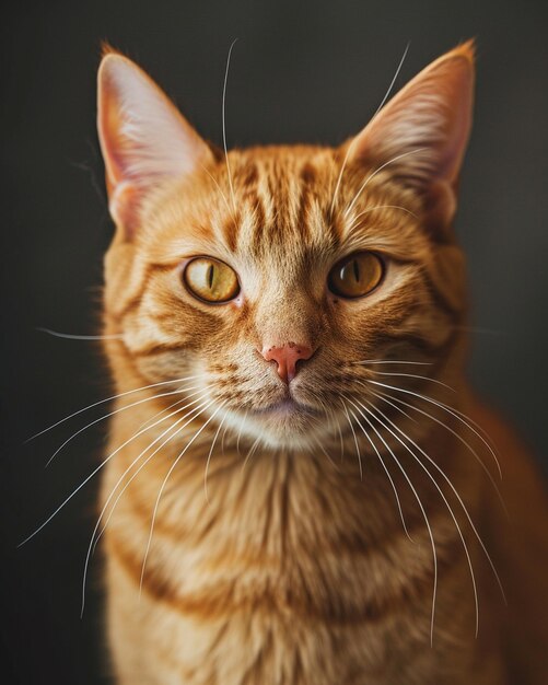 a cat with a red nose and whiskers